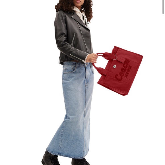 Coach Cargo Silver/ 1941 Red Tote Bag - Picture 4 of 4